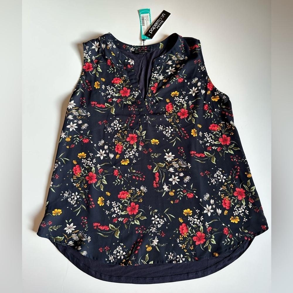 NWT Papermoon Floral Navy Blouse